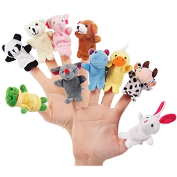 10шт Биологические животные Пальчиковые куклы Плюшевые игрушки Детские куклы-фаворитки, рассказывающие истории, Реквизит, милые мультяшные куклы-животные, детские игрушки