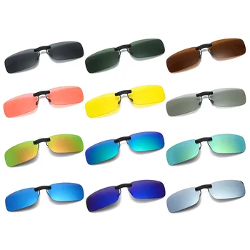 1шт Унисекс Поляризованные Очки для вождения с клипсой Солнцезащитные очки Дневного видения UV400 Объектив для вождения Ночного видения Солнцезащитные очки для верховой езды Клип