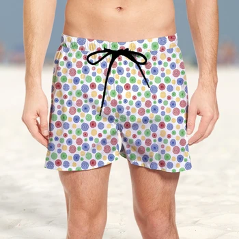 2023 Летние новые мужские пляжные 3D шорты с буквенным рисунком гиппокампа, модные быстросохнущие шорты в стиле курортных тропических джунглей