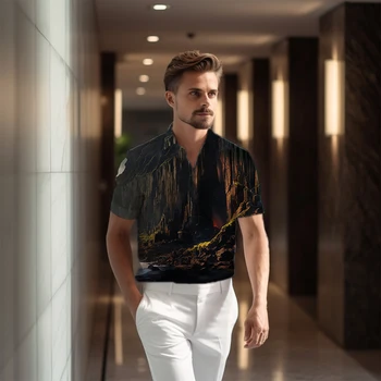 2023, Хит продаж, мужская рубашка с короткими рукавами, Модная универсальная рубашка с 3D-принтом, Гавайская рубашка для вечеринок, Уличная трендовая рубашка