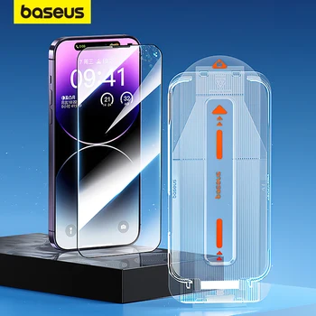 Baseus Crystal HD Закаленное стекло для iPhone 15 Pro Max Защитная пленка с пылезащитным монтажным инструментом Полная защитная пленка