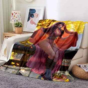 Demon Slayer на заказ одеяло для взрослых, Домашние одеяла для путешествий на диван для кроватей, одеяло для кемпинга на Хэллоуин, одеяло для каваи