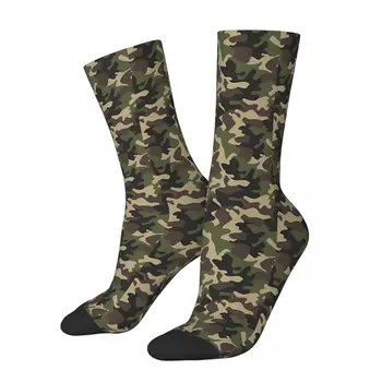 Армейские зеленые камуфляжные носки с камуфляжным рисунком, мужские и женские зимние чулки с принтом