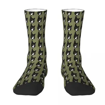 Ботинки, смокинг, носки с кошачьими носками, мужские Женские чулки из полиэстера, настраиваемый дизайн
