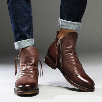 Брендовая Мужская обувь Oxford, мужские дизайнерские кожаные мужские ботильоны 