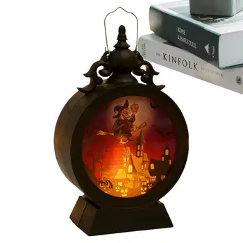Винтажные фонарики Фонарь из тыквы ведьмы на Хэллоуин, Портативный Светодиодный Винтажный подсвечник, домашний декор для свадеб в помещении и на открытом воздухе