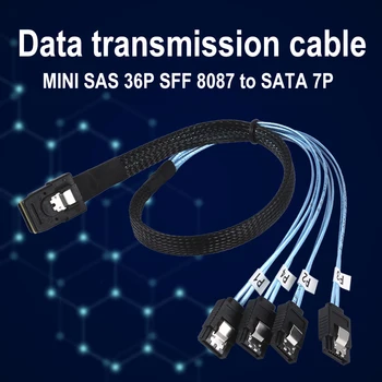 Внутренний кабель Прямого отключения Mini SAS SFF-8087 36P от штекера до 4 штекеров SATA 7P