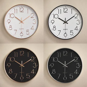 Высококачественные бесшумные настенные часы Кварцевые цифровые пластиковые настенные часы Современная роскошная гостиная Стильные настенные часы Despertador