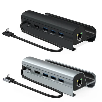 Док-станция Alloy USB C 6 в 1 USB-концентратор с 3 USB3.0 и PD мощностью 60 Вт для док-станции Steam Deck с гигабитным Ethernet-челноком