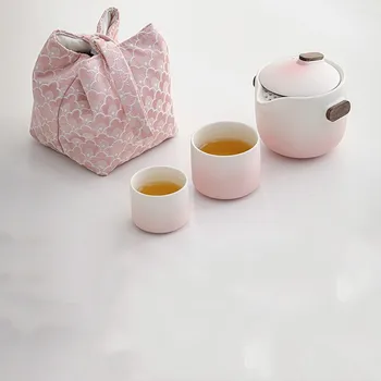 Дорожный Чайный сервиз Градиентный Цветной Чайник Чайные Чашки Для кемпинга на открытом воздухе Портативные Инструменты для приготовления чая Кунг-фу Подарок Любителям чайной культуры