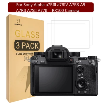 Защитная пленка Mr.Shield [3 упаковки] для камеры Sony Alpha a7RIII a7RIV A7R3 A9 A7RII A7SII A77II RX100 [Закаленное стекло]