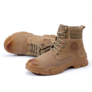 Защитные ботинки со стальным носком, износостойкие, непромокаемые рабочие ботинки, защитная обувь для промышленного строительства