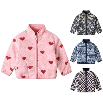 Зимние теплые детские пальто от 2 до 10 лет, детская куртка с двумя сторонами, верхняя одежда для мальчиков, топ для маленьких девочек, осенне-весенняя повседневная одежда