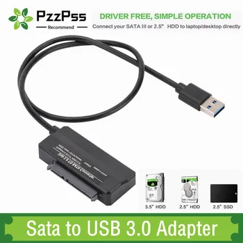 Кабель-адаптер Sata к USB 3,0 Кабель-адаптер USB к SATA 3 Поддержка 22-контактного 2,5 3,5-дюймового внешнего жесткого диска SSD, Подходит для подключения жесткого диска к компьютеру