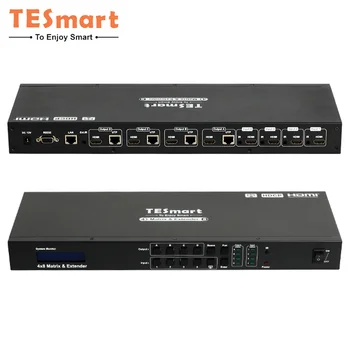 Китайская фабрика TESmart 4X8 Видео Матрица 1080P Quad View Поддерживает ИК-передачу через HDCP1.3 4x8 HDMI матрица с удлинителем Cat 5