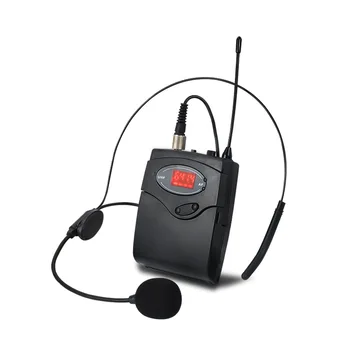 Комплект беспроводного микрофона с головным убором + петличный микрофон на лацкане, передатчик-приемник частоты UHF для обучения речи