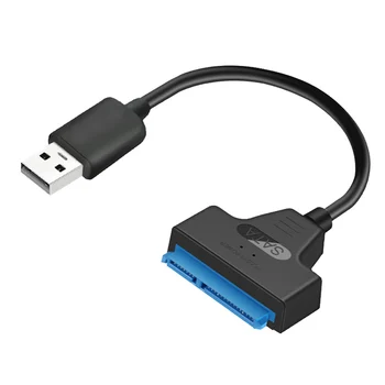 Корпус из меди + ABS, 20 см Кабель-адаптер USB 2.0 -SATA 22Pin для 2,5-дюймового жесткого диска SSD