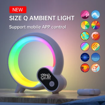 Креативный настольный аудиосистема Bluetooth, будильник, Домашняя RGB Красочная лампа, Атмосферный ночник, умный динамик
