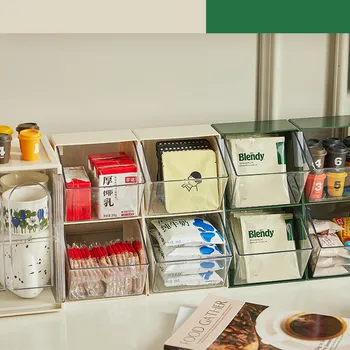 Креативный офисный настольный прозрачный ящик для хранения капсул растворимого кофе, чайных пакетиков, снеков в спальне, ящик для хранения беспорядка