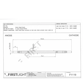 Ксеноновая лампа IPL UK Firstlight F1119 OD6mm * AL75mm * OL138 * 165 мм, эквивалентная Nl7387 для станка