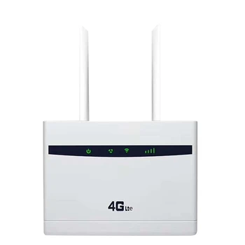 Маршрутизатор 4G LTE CPE, 300 Мбит / с, беспроводной маршрутизатор Wifi со слотом для SIM-карты + два отверстия для антенны, улучшенный сигнал, версия для ЕС-вилка для США