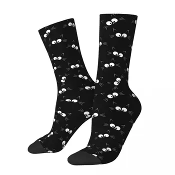 Милые черные носки Kawaii, носки с мультяшным рисунком