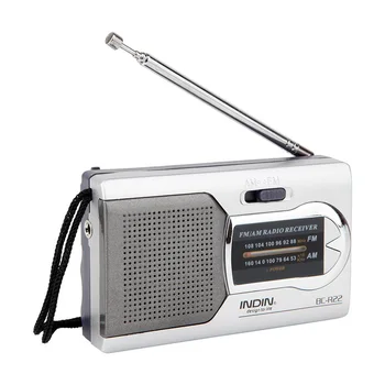 Мини-карманное AM FM-радио BC-R22, тонкий портативный радиоприемник, стереодинамики, музыкальный плеер с телескопической антенной