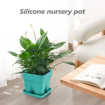 Многоразовый силиконовый горшок для растений с вентиляционными отверстиями для внутреннего сада на открытом воздухе, идеально подходит для выращивания комнатных растений