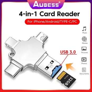 Многофункциональный OTG-адаптер 4 В 1 USB3.0 С Поддержкой TF Card Reader Адаптер 4 В 1 Для Мобильных телефонов Apple Android Huawei Typec