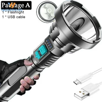 Многофункциональный светодиодный фонарик USB Дальнего действия, портативные походные фонари для палатки, аварийный фонарик, фонарь на открытом воздухе