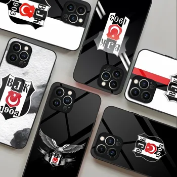 Модный чехол для телефона Besiktas BJK для iPhone 14 Pro 11 13 12 Mini X XR XS Max 8 7 6 Plus SE 2020 Стеклянная крышка