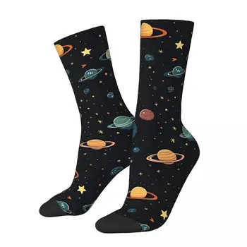 Мужские носки Space The Final Pattern Planets Happy в винтажном стиле с подарочным рисунком для носков The Stars в стиле хип-хоп Crazy Crew