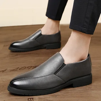 Мужские Оксфорд туфли мужские вечерние офисные туфли мужские туфли броги на шнуровке с толстым дном повышение черные туфли бизнес 