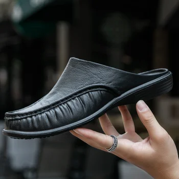 Мужские тапочки из ЭВА, обувь на плоской подошве, обувь для ходьбы, мужские полуботинки, Удобные Мягкие домашние сандалии, размер 40-47