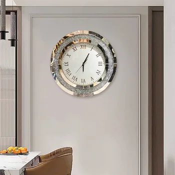 Настенные декоративные электронные часы, модные простые стеклянные настенные часы, легкие роскошные креативные часы для гостиной