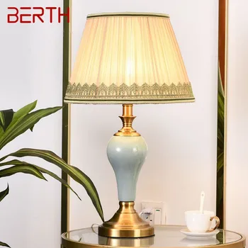 Настольная лампа из современной керамики BERTH, светодиодная европейская креативная роскошная модная настольная лампа для дома, гостиной, кабинета, спальни