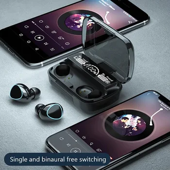 Наушники Bluetooth M10 TWS Fone 5.1 с микрофоном, вкладыши для наушников, Зарядное устройство емкостью 3000 мАч, Беспроводные наушники Bluetooth, Водонепроницаемая СВЕТОДИОДНАЯ индикация.