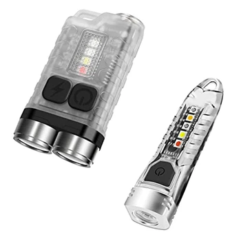 Новинка-мини-фонарики-брелки V3, перезаряжаемая светодиодная вспышка USB-C мощностью 900ЛМ с магнитом на хвосте, карманный фонарик V1 IPX6