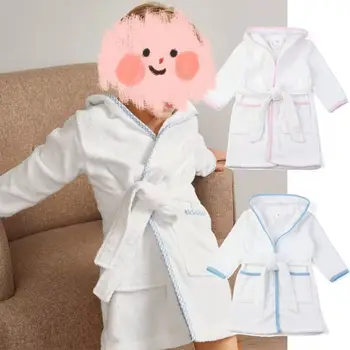 Новый дизайн детской одежды, одинаковые халаты для братьев и сестер, махровое банное полотенце, детская ночная рубашка с капюшоном, одежда для мальчиков и девочек, халат