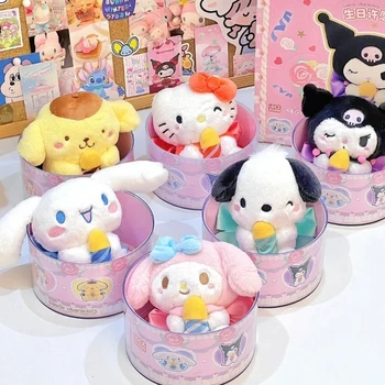 Оригинальная Серия Sanrio Happy Birthday Blind Box Plushie Hello Kitty Kuromi Cinnamoroll Pochacco Фигурка Mystery Box Детский Подарок