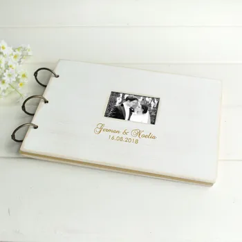 Персонализированная Свадебная Гостевая книга с Вашей фотографией, книга свадебных подписей в деревенском стиле, Индивидуальное Оформление Гостевой книги на день рождения и Крещение