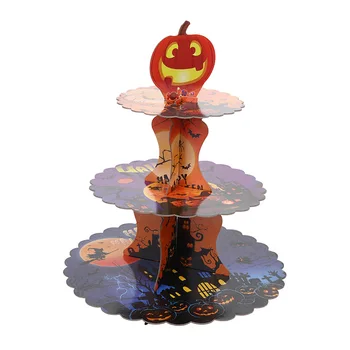 Подставка для кексов на Хэллоуин, украшение в виде тыквенного замка на Хэллоуин Для дома, подставка для десертов, детские принадлежности для вечеринок ужасов