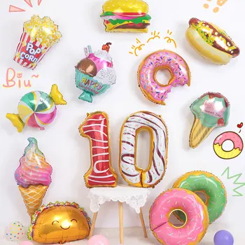 Пончики Цифровые Воздушные шары Конфеты Шарик мороженого Детский Душ Украшение для вечеринки по случаю Дня рождения Сладкие Детские Игрушки Товары для дома