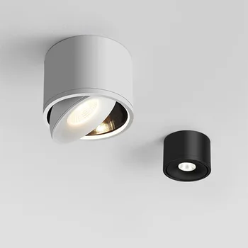 Потолочный светильник с регулируемой яркостью COB Spot led, потолочный светильник с регулировкой на 360 °, устанавливаемый на поверхности для внутреннего освещения гостиной, домашний светодиодный светильник