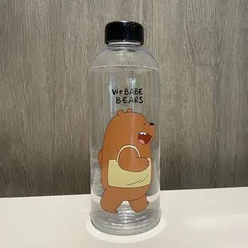 Практичная бутылка для воды, 3 цвета, кувшин для напитков, противоскользящий кувшин для воды с мультяшным медведем, легко моется
