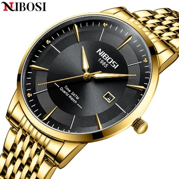 Роскошные часы NIBOSI, мужские часы, лидирующий бренд, повседневные Тонкие Водонепроницаемые спортивные часы из нержавеющей стали для мужчин Relogio Masculino