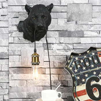 Светодиодный настенный светильник с изображением животного леопарда, украшение гостиной, освещение коридора, дизайнерские настенные светильники Black Panther для домашнего декора, светильники