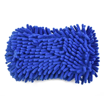 Синель из микрофибры Синего цвета Губка для мытья автомобиля/Щетка/тряпичный коврик Инструмент для чистки Автосервиса Автомобильные аксессуары