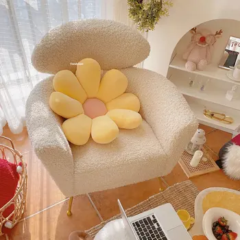 Скандинавские Фланелевые стулья для гостиной, мебель для дома, простое кресло для отдыха на балконе, Роскошное дизайнерское кресло для спальни со спинкой, Ленивый стул