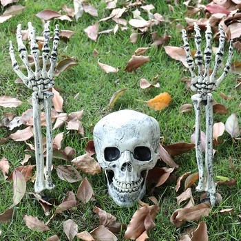 Скелет на Хэллоуин, реалистичная кость руки, кости, украшение для вечеринки в честь Хэллоуина, Дом с привидениями, реквизит ужасов, украшение для праздника на домашнем дворе